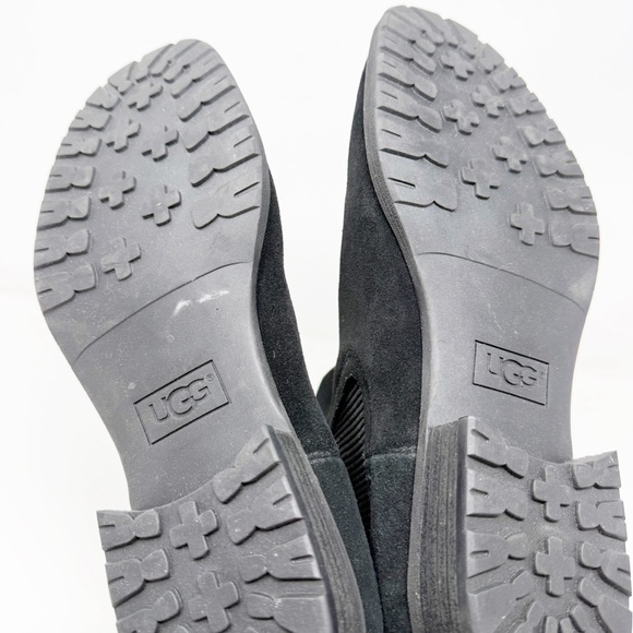 UGG Black Suede Hillhurst II Chelsea Ankle Boots Size 10 Elastic Pull On NEW - Picture 7 of 10